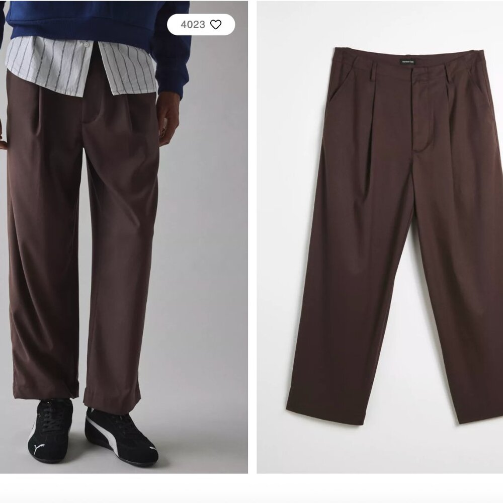 Urban Outfitters Standard Cloth Jason Relaxed Pleated Trouser Pant - Size 30